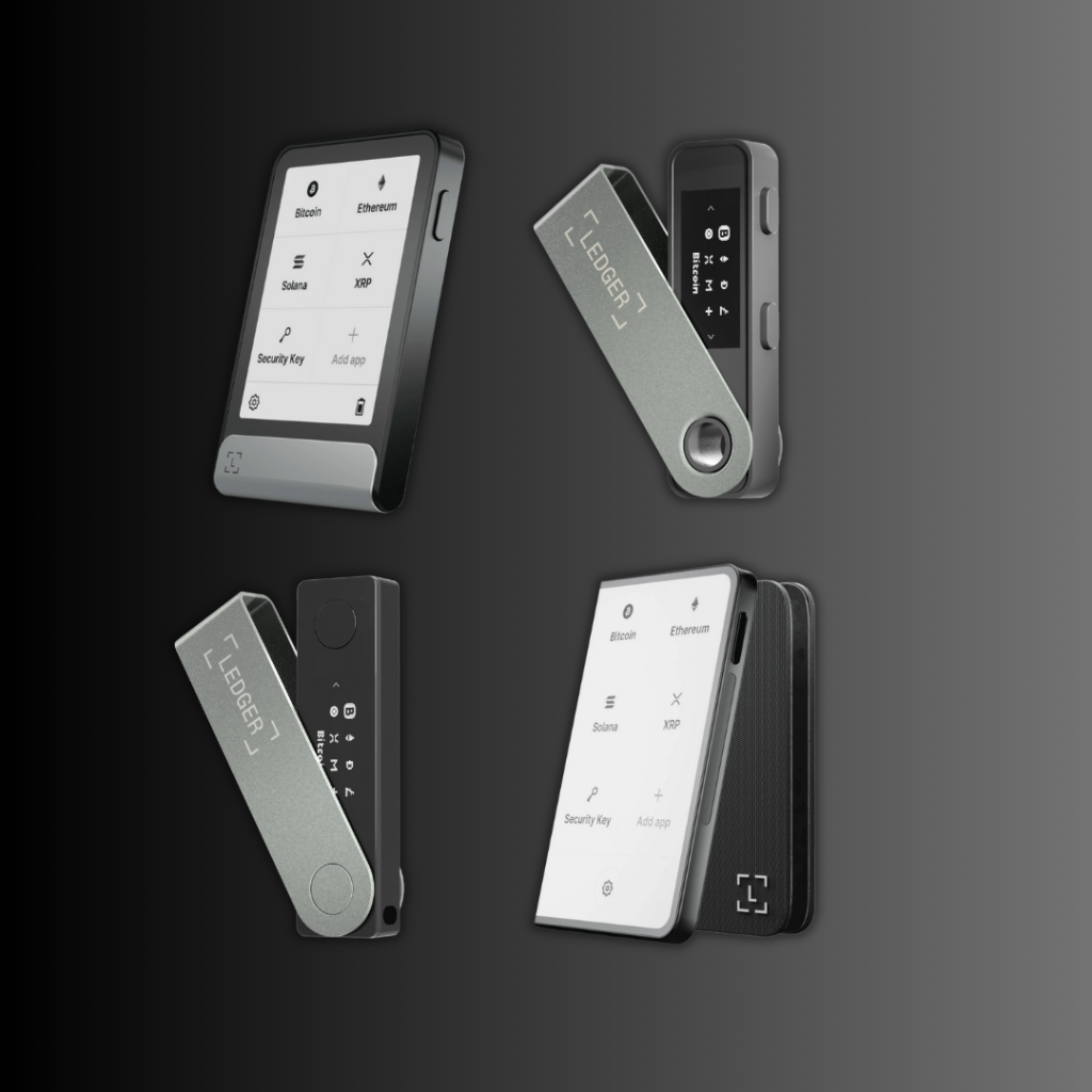 All four models of the Ledger including, Ledger Nano S Plus, Ledger Nano X, Ledger Stax, Ledger Flex