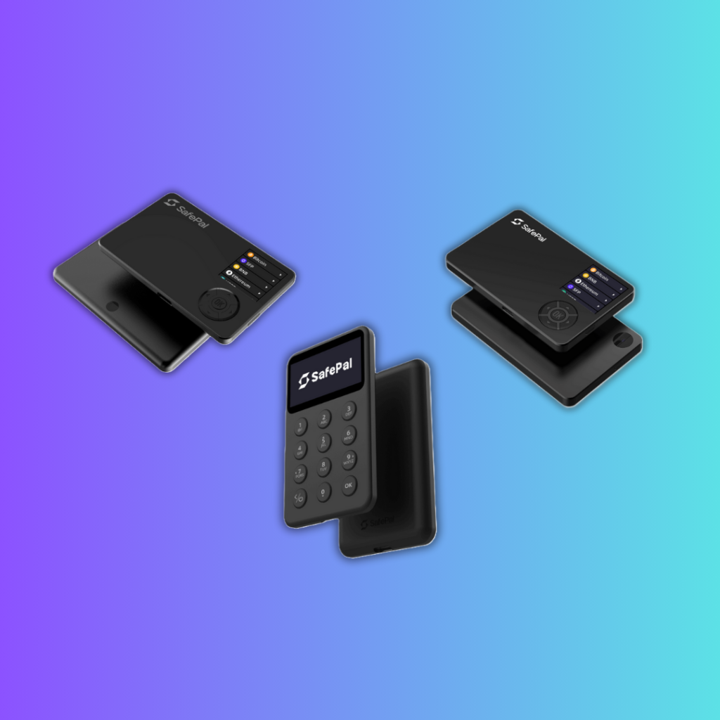 Image of SafePal hardware wallets including the SafePal S1, SafePal S1 Pro, and SafePal X1